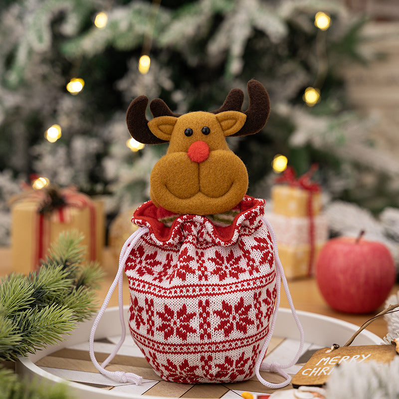 Christmas Decoration Knitted Apple Bag