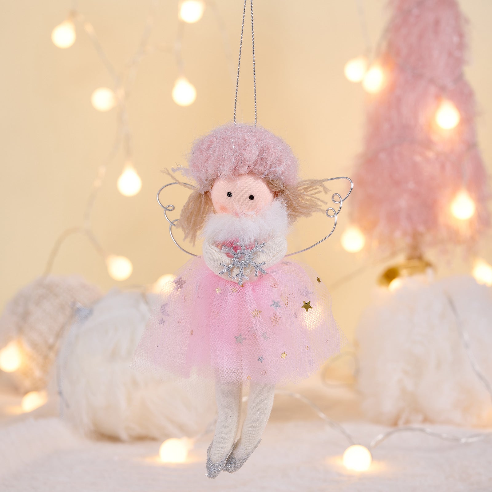 Christmas Decoration Pink Angel Pendant