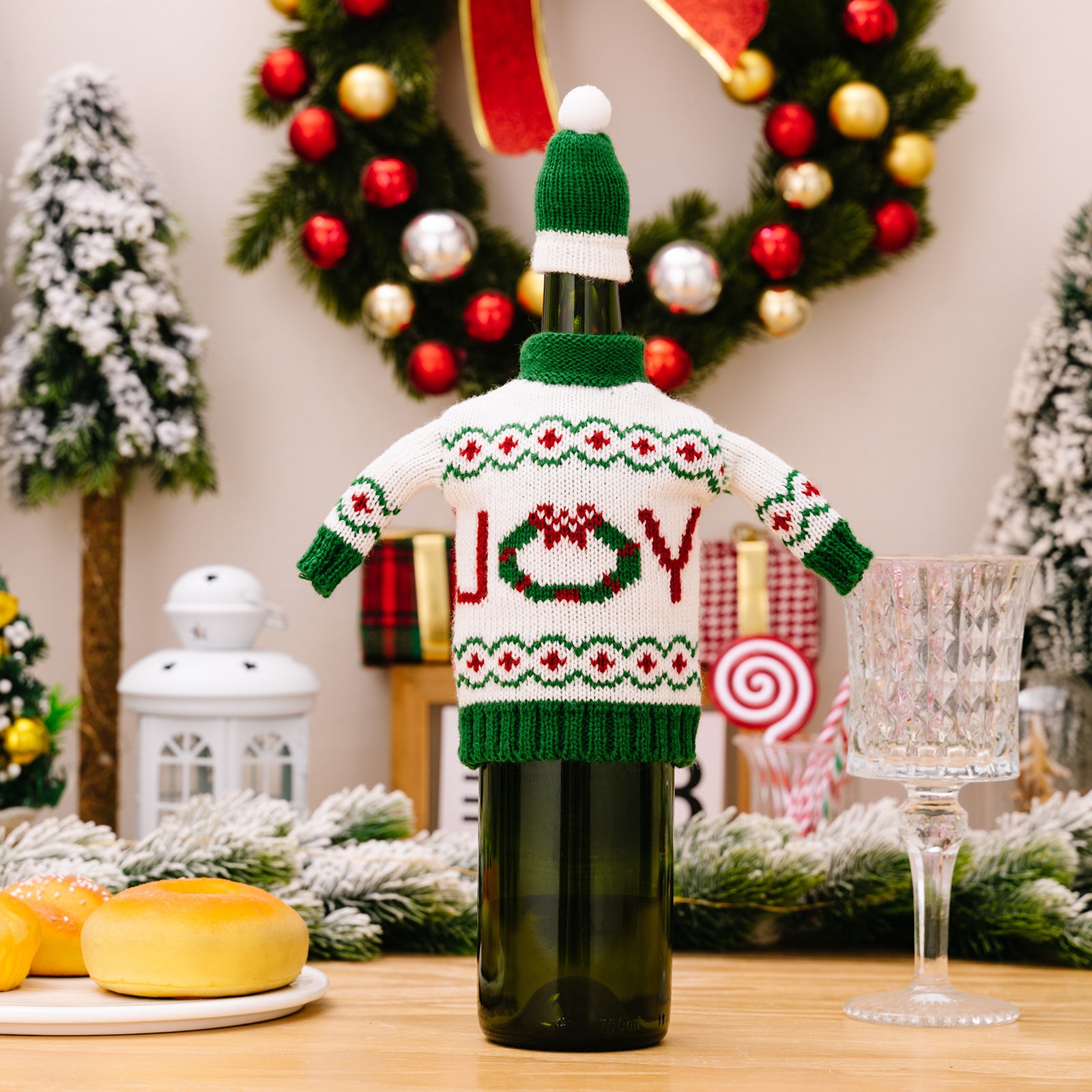 Christmas decoration bottle cover