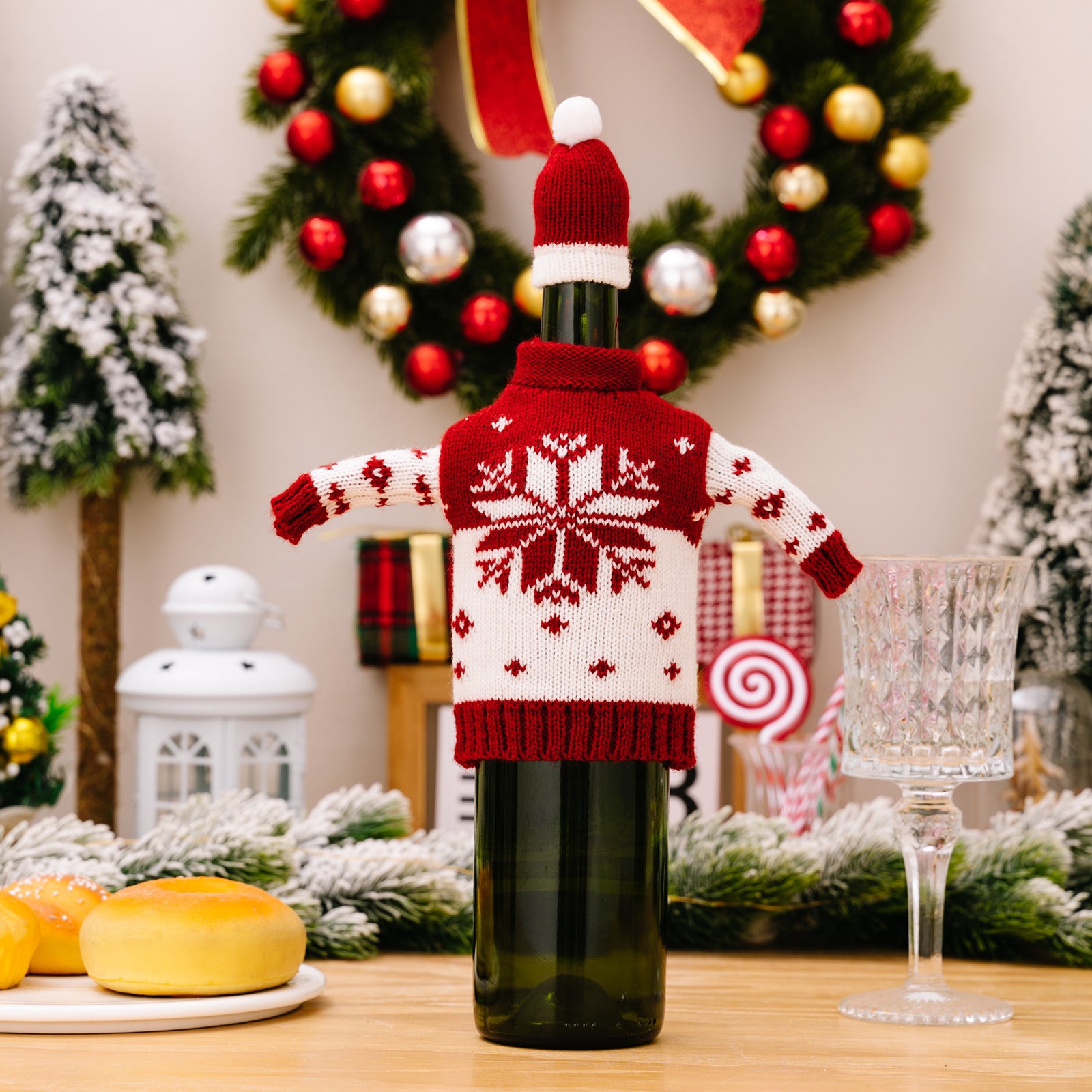 Christmas decoration bottle cover