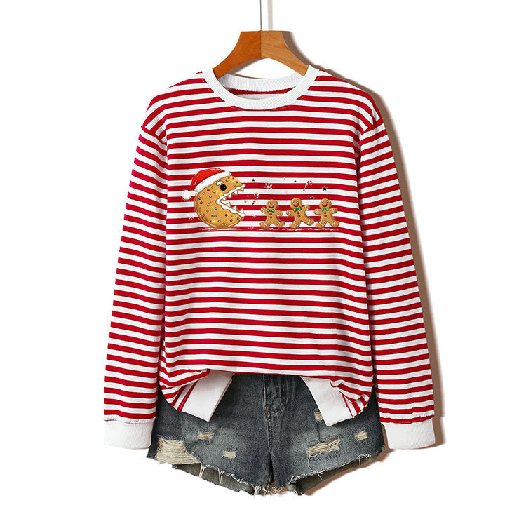 Christmas Biscuit Man Striped Hoodie Undercover