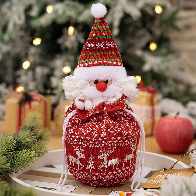 Christmas Decoration Knitted Apple Bag