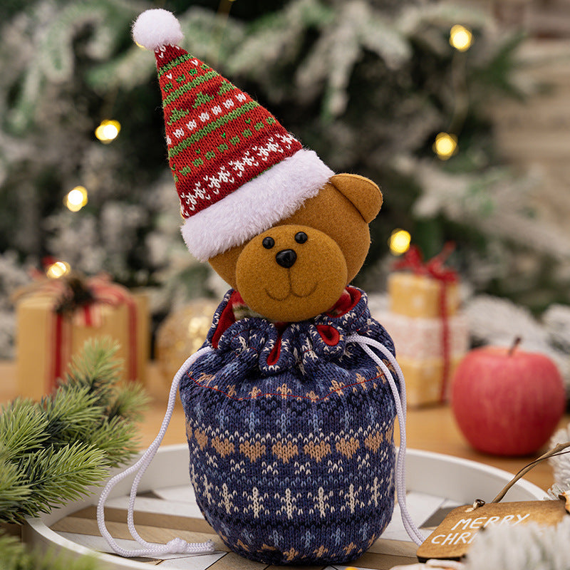 Christmas Decoration Knitted Apple Bag