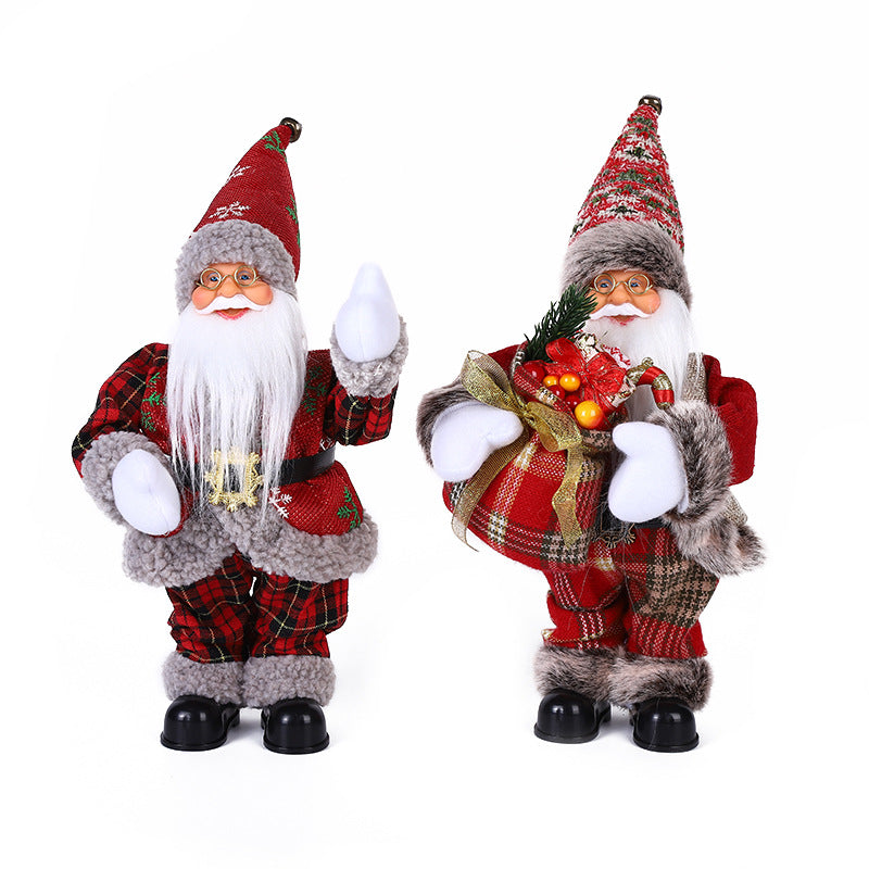 30CM electric Christmas Old Man decorations Christmas toys gifts Christmas music electric swing old man