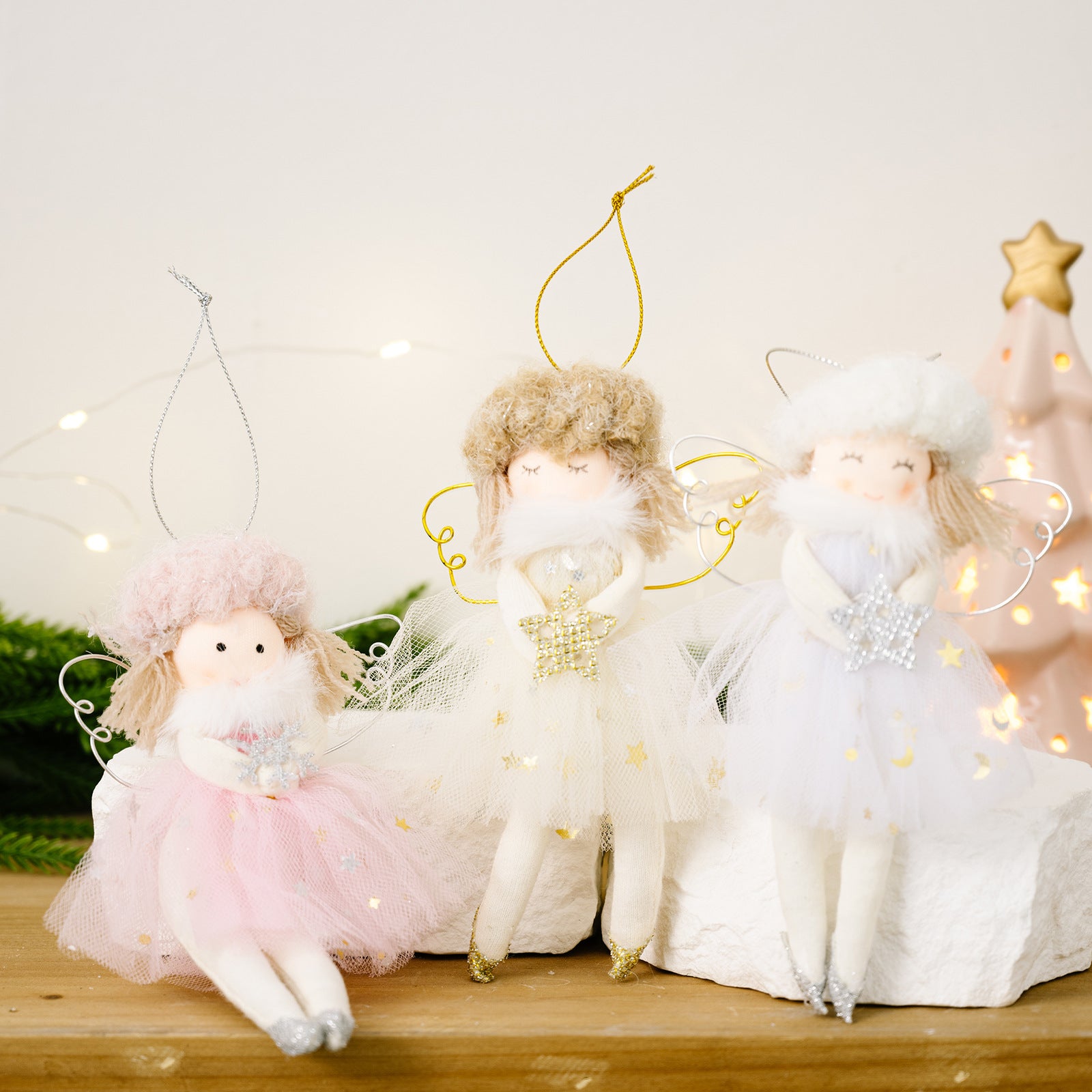 Christmas Decoration Pink Angel Pendant