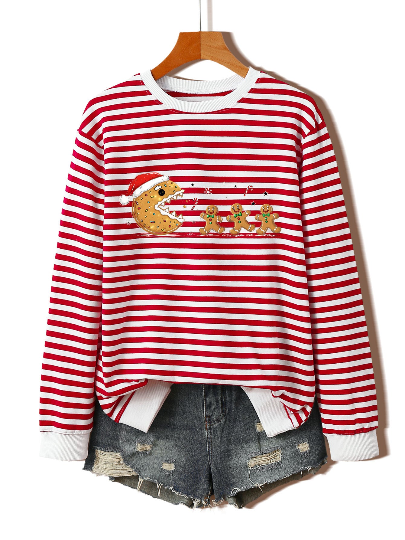 Christmas Biscuit Man Striped Hoodie Undercover