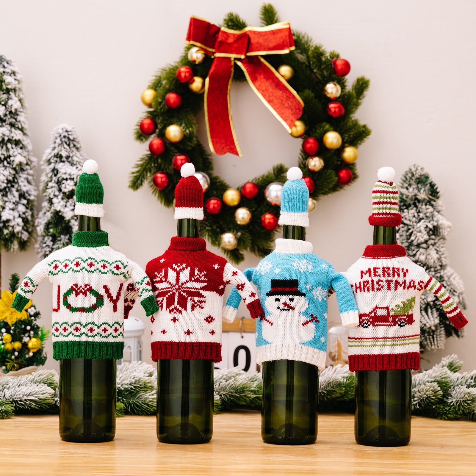 Christmas decoration bottle cover