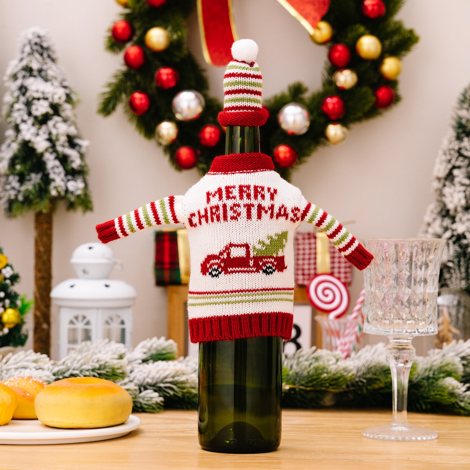 Christmas decoration bottle cover