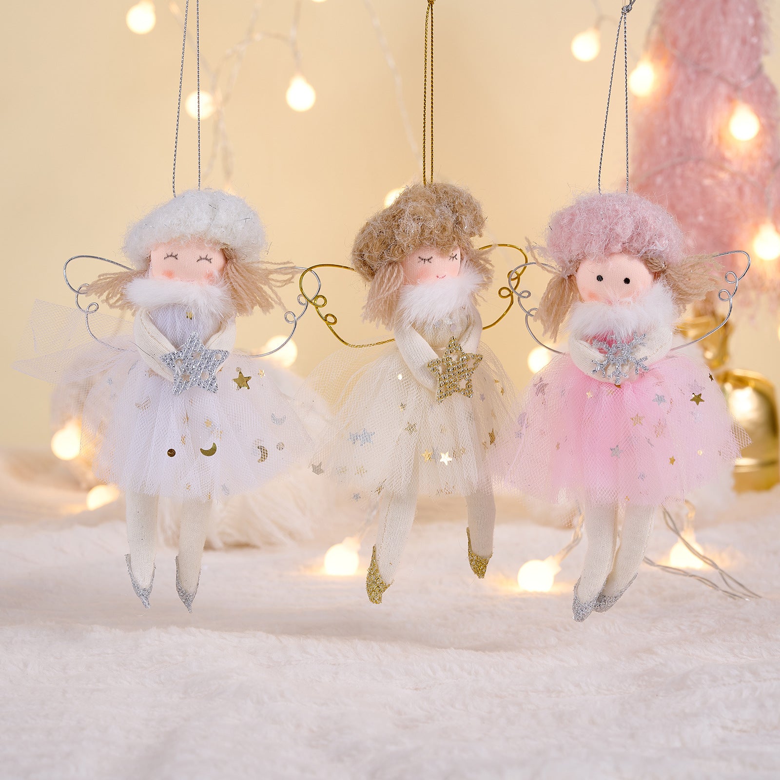 Christmas Decoration Pink Angel Pendant