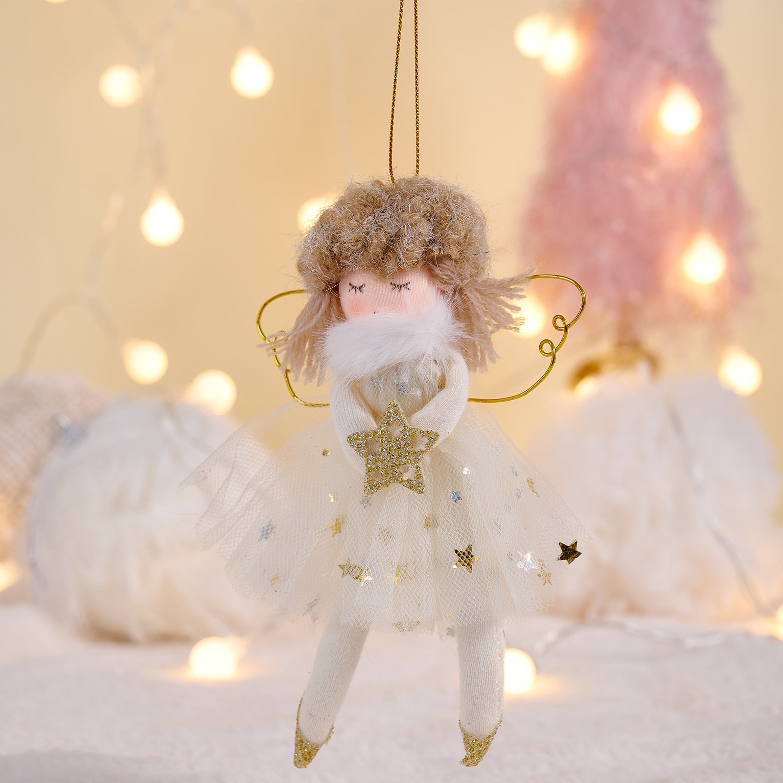 Christmas Decoration Pink Angel Pendant