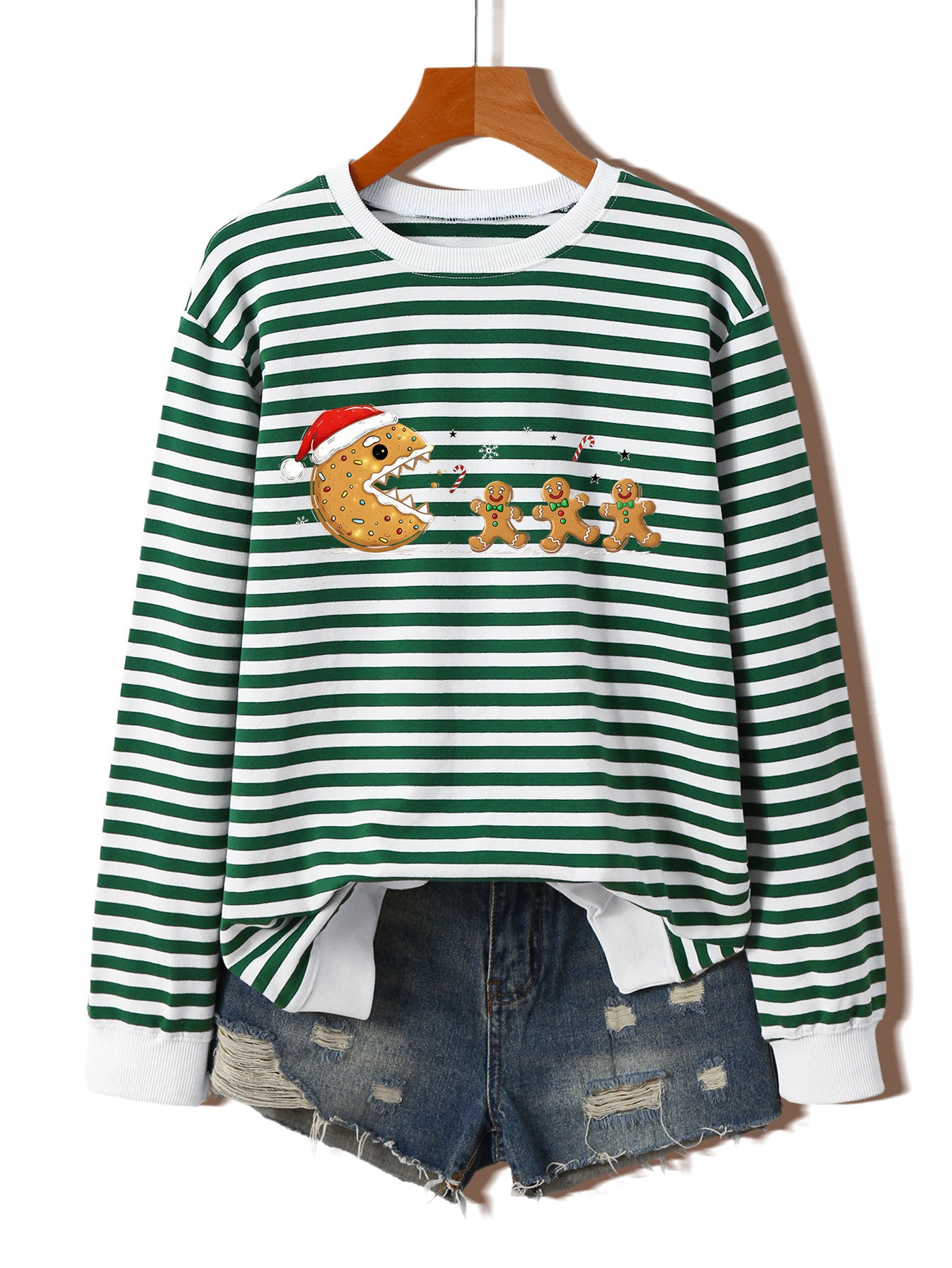 Christmas Biscuit Man Striped Hoodie Undercover