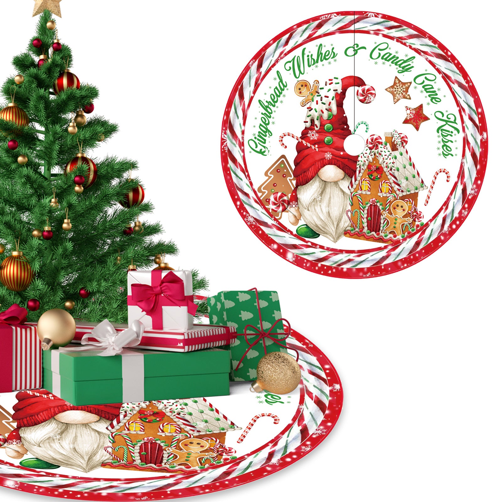 120CM Christmas tree skirt forest tree bottom dress up Christmas tree ornaments cartoon tree around